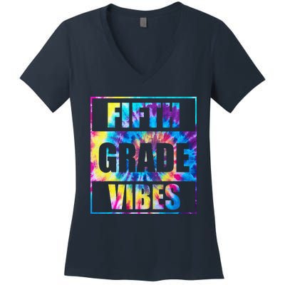 Back To School 5th Grade Vibes First Day Of School Teachers Women's V-Neck T-Shirt