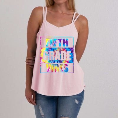 Back To School 5th Grade Vibes First Day Of School Teachers Women's Strappy Tank