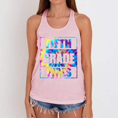 Back To School 5th Grade Vibes First Day Of School Teachers Women's Knotted Racerback Tank