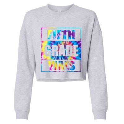 Back To School 5th Grade Vibes First Day Of School Teachers Cropped Pullover Crew