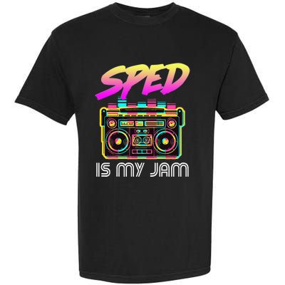 Back To School Retro Sped Is My Jam 80s Teacher Boombox Garment-Dyed Heavyweight T-Shirt