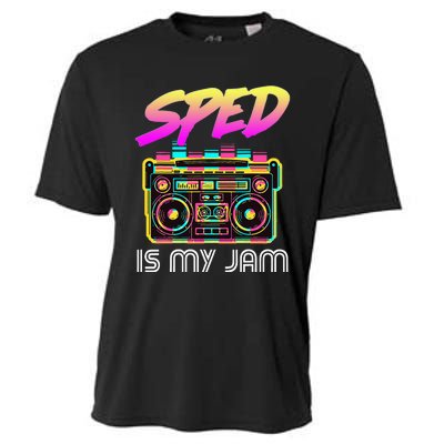 Back To School Retro Sped Is My Jam 80s Teacher Boombox Cooling Performance Crew T-Shirt