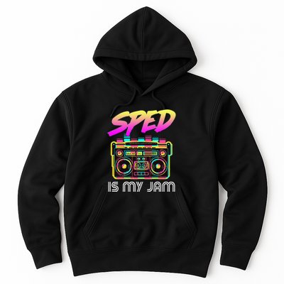 Back To School Retro Sped Is My Jam 80s Teacher Boombox Hoodie