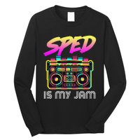 Back To School Retro Sped Is My Jam 80s Teacher Boombox Long Sleeve Shirt