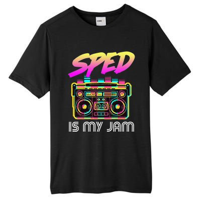 Back To School Retro Sped Is My Jam 80s Teacher Boombox Tall Fusion ChromaSoft Performance T-Shirt