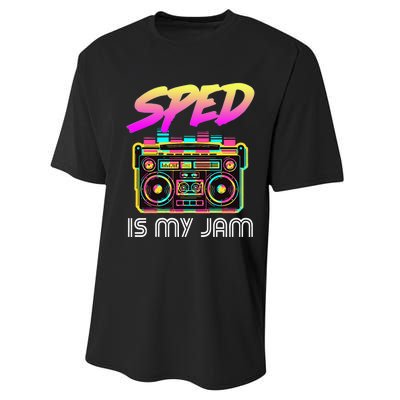 Back To School Retro Sped Is My Jam 80s Teacher Boombox Performance Sprint T-Shirt