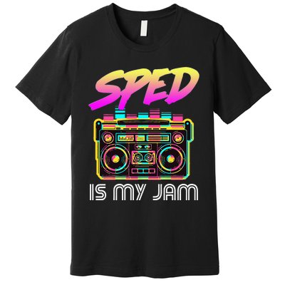 Back To School Retro Sped Is My Jam 80s Teacher Boombox Premium T-Shirt