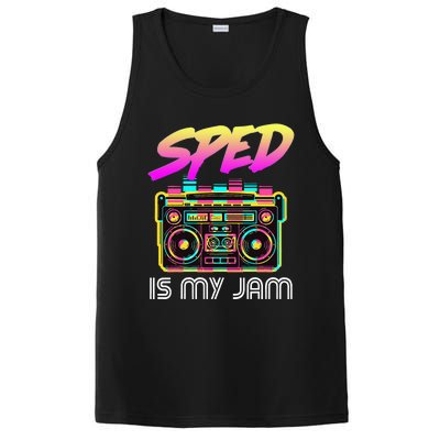 Back To School Retro Sped Is My Jam 80s Teacher Boombox PosiCharge Competitor Tank