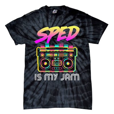 Back To School Retro Sped Is My Jam 80s Teacher Boombox Tie-Dye T-Shirt