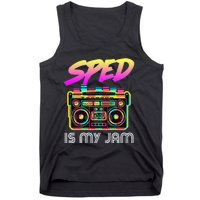 Back To School Retro Sped Is My Jam 80s Teacher Boombox Tank Top