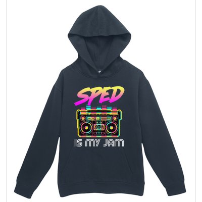 Back To School Retro Sped Is My Jam 80s Teacher Boombox Urban Pullover Hoodie