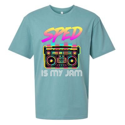 Back To School Retro Sped Is My Jam 80s Teacher Boombox Sueded Cloud Jersey T-Shirt