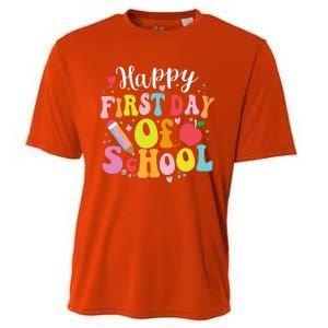 Back To School Teacher Student Happy First Day Of School Cooling Performance Crew T-Shirt