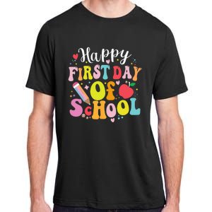 Back To School Teacher Student Happy First Day Of School Adult ChromaSoft Performance T-Shirt