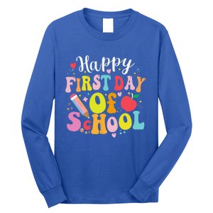 Back To School Teacher Student Happy First Day Of School Long Sleeve Shirt