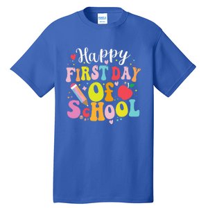 Back To School Teacher Student Happy First Day Of School Tall T-Shirt