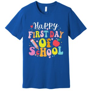 Back To School Teacher Student Happy First Day Of School Premium T-Shirt