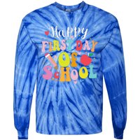 Back To School Teacher Student Happy First Day Of School Tie-Dye Long Sleeve Shirt