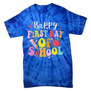 Back To School Teacher Student Happy First Day Of School Tie-Dye T-Shirt