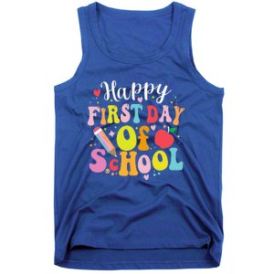 Back To School Teacher Student Happy First Day Of School Tank Top