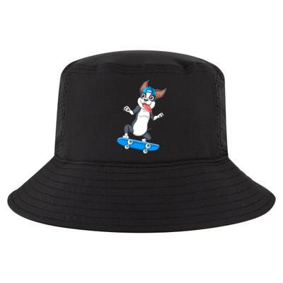 Boston Terrier Skateboarding Cool Comfort Performance Bucket Hat