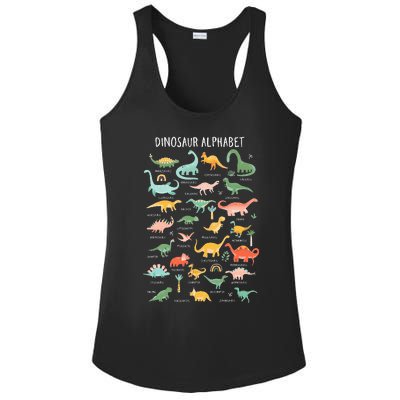 Back To School Types Of Dinosaurs Alphabet Ladies PosiCharge Competitor Racerback Tank