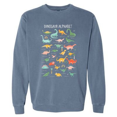 Back To School Types Of Dinosaurs Alphabet Garment-Dyed Sweatshirt