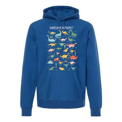 Back To School Types Of Dinosaurs Alphabet Premium Hoodie