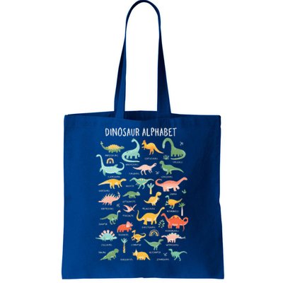 Back To School Types Of Dinosaurs Alphabet Tote Bag