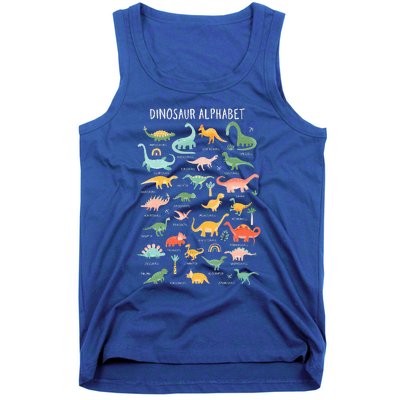 Back To School Types Of Dinosaurs Alphabet Tank Top