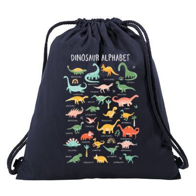 Back To School Types Of Dinosaurs Alphabet Drawstring Bag