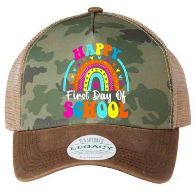 Back To School Funny Happy First Day Of School For Teachers Meaningful Gift Legacy Tie Dye Trucker Hat