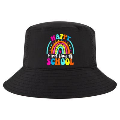 Back To School Funny Happy First Day Of School For Teachers Meaningful Gift Cool Comfort Performance Bucket Hat