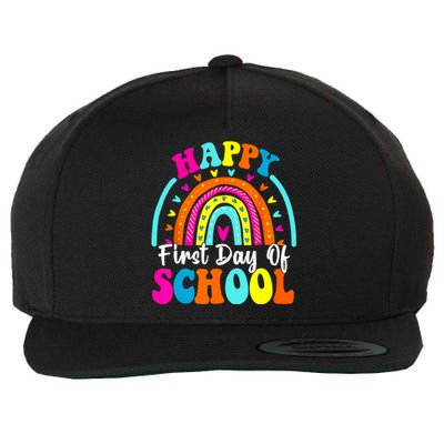 Back To School Funny Happy First Day Of School For Teachers Meaningful Gift Wool Snapback Cap