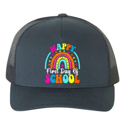 Back To School Funny Happy First Day Of School For Teachers Meaningful Gift Yupoong Adult 5-Panel Trucker Hat