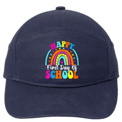 Back To School Funny Happy First Day Of School For Teachers Meaningful Gift 7-Panel Snapback Hat