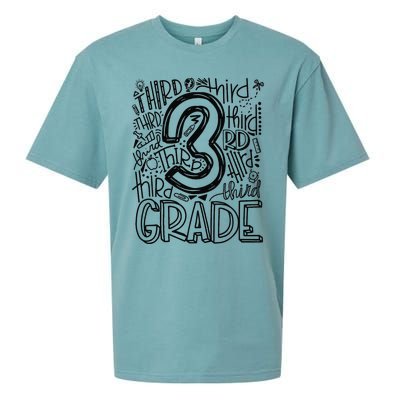 Back To School First Day Of School Typography Third Graders Sueded Cloud Jersey T-Shirt