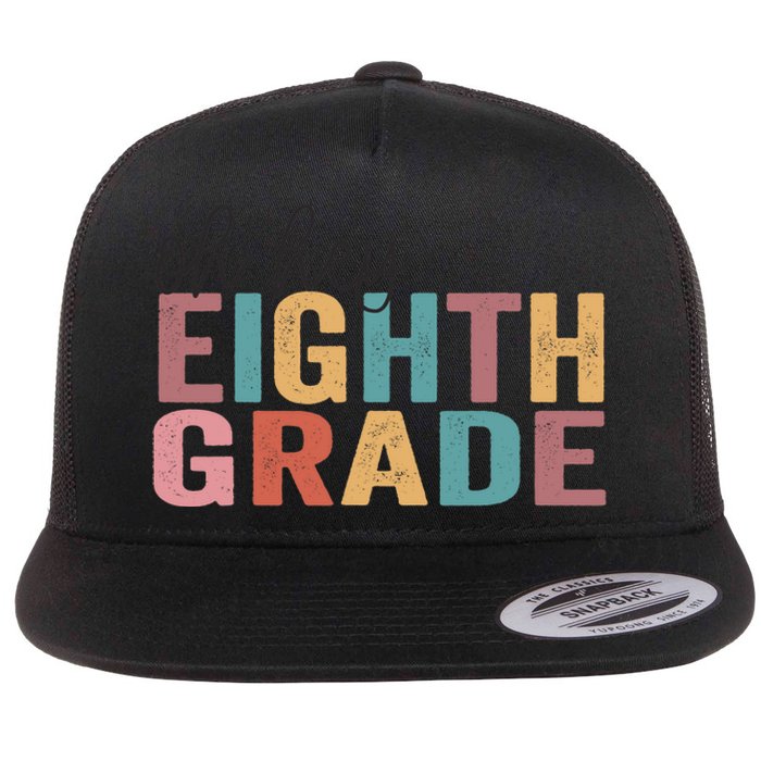 Back To School Students Teacher Oh Hey 8th Eighth Grade Flat Bill Trucker Hat