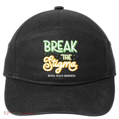 Break The Stigma Mental Health Awareness 7-Panel Snapback Hat