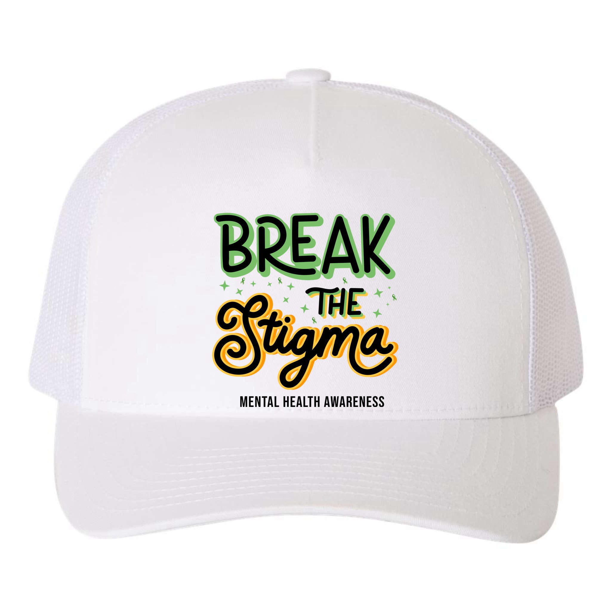 Break The Stigma Mental Health Awareness Yupoong Adult 5-Panel Trucker Hat
