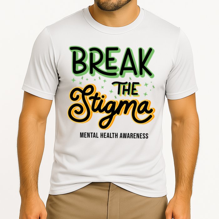 Break The Stigma Mental Health Awareness Cooling Performance Crew T-Shirt