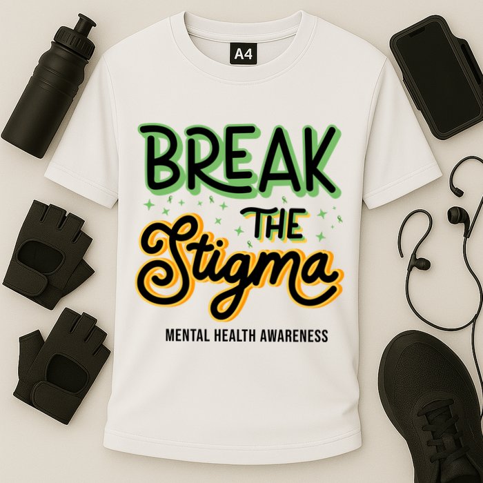 Break The Stigma Mental Health Awareness Cooling Performance Crew T-Shirt