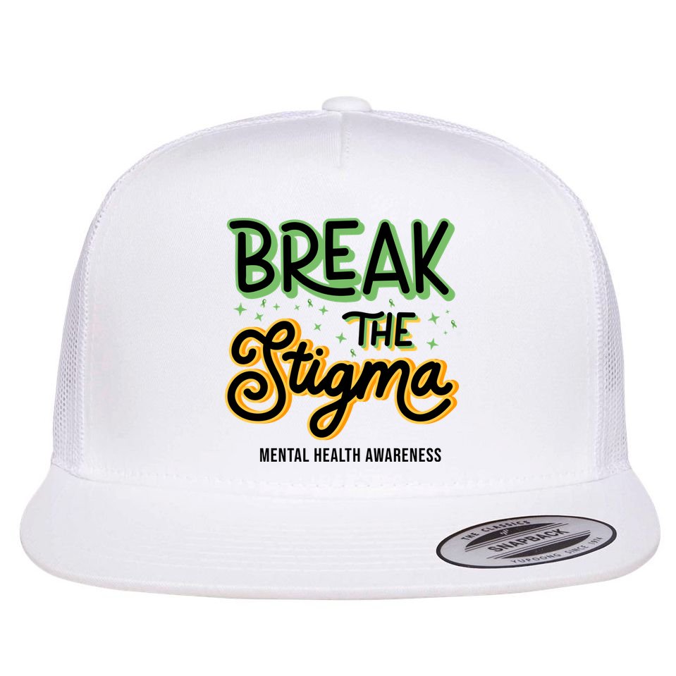 Break The Stigma Mental Health Awareness Flat Bill Trucker Hat
