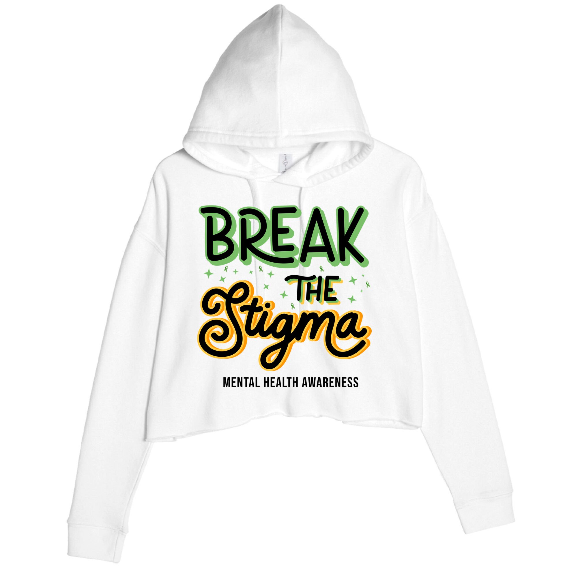 Break The Stigma Mental Health Awareness Crop Fleece Hoodie
