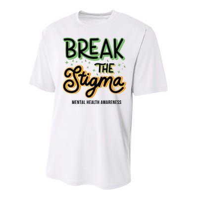 Break The Stigma Mental Health Awareness Performance Sprint T-Shirt