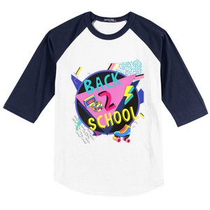 Back To School 90s Teacher Back 2 School 1st Day Of School Baseball Sleeve Shirt