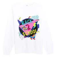 Back To School 90s Teacher Back 2 School 1st Day Of School Premium Crewneck Sweatshirt