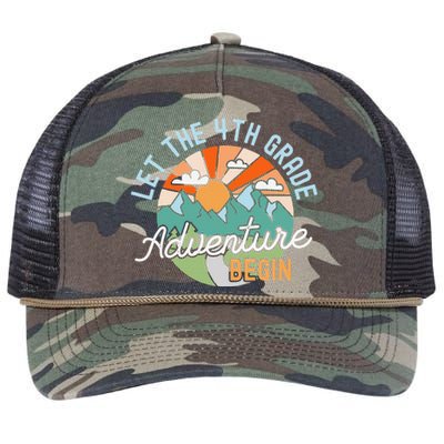 Back To School Gift Let The Fourth Grade Adventure Begin Retro Rope Trucker Hat Cap