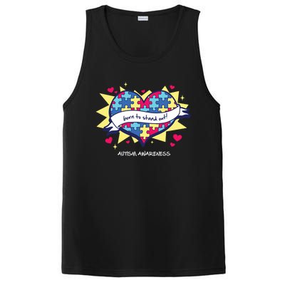 Born To Stand Out! Cute Gift Autism Awareness Quote Proud Autistic Gift PosiCharge Competitor Tank