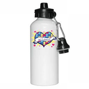 Born To Stand Out! Cute Gift Autism Awareness Quote Proud Autistic Gift Aluminum Water Bottle